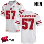 Men's Wisconsin Badgers NCAA #57 Michael Balistreri White Authentic Under Armour Big & Tall Stitched College Football Jersey GN31U52EV